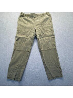 Lou & Grey  Pants   Women Size Large Elastic Waist Green Lounge Casual,Pockets